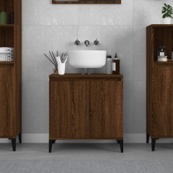 vidaXL Armario de lavabo madera contrachapada roble marrón 58x33x60 cm