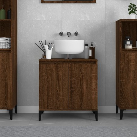 vidaXL Armario de lavabo madera contrachapada roble marrón 58x33x60 cm