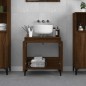 vidaXL Armario de lavabo madera contrachapada roble marrón 58x33x60 cm