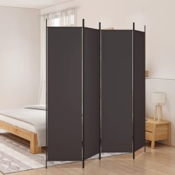 vidaXL Biombo divisor de 4 paneles de tela marrón 200x200 cm