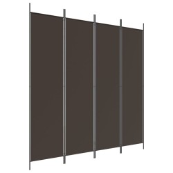 vidaXL Biombo divisor de 4 paneles de tela marrón 200x200 cm