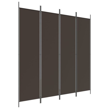 vidaXL Biombo divisor de 4 paneles de tela marrón 200x200 cm