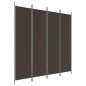 vidaXL Biombo divisor de 4 paneles de tela marrón 200x200 cm