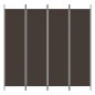 vidaXL Biombo divisor de 4 paneles de tela marrón 200x200 cm