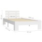 vidaXL Estructura de cama de madera maciza de pino blanco 90x200 cm