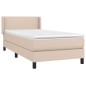 vidaXL Cama box spring con colchón cuero sintético capuchino 90x190 cm vidaXL Cama box spring con colchón cuero sintético capuchino 90x190 cm