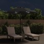 vidaXL Sombrilla de jardín con luces LED palo de acero negro 300 cm