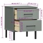 vidaXL Mesita de noche patas de metal madera maciza pino gris OSLO vidaXL Mesita de noche patas de metal madera maciza pino gris OSLO