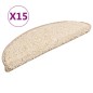 vidaXL Alfombras de peldaños de escalera 15 uds crema 56x17x3 cm vidaXL Alfombras de peldaños de escalera 15 uds crema 56x17x3 cm