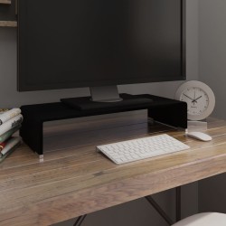 vidaXL Soporte para TV/Elevador monitor cristal negro 60x25x11 cm