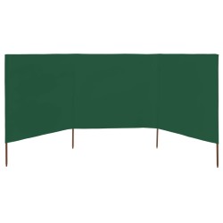 vidaXL Paravientos de playa de 3 paneles de tela 400x120 cm verde