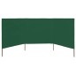 vidaXL Paravientos de playa de 3 paneles de tela 400x120 cm verde vidaXL Paravientos de playa de 3 paneles de tela 400x120 cm verde