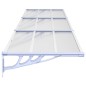 vidaXL Marquesina puerta policarbonato gris y transparente 358,5x90cm