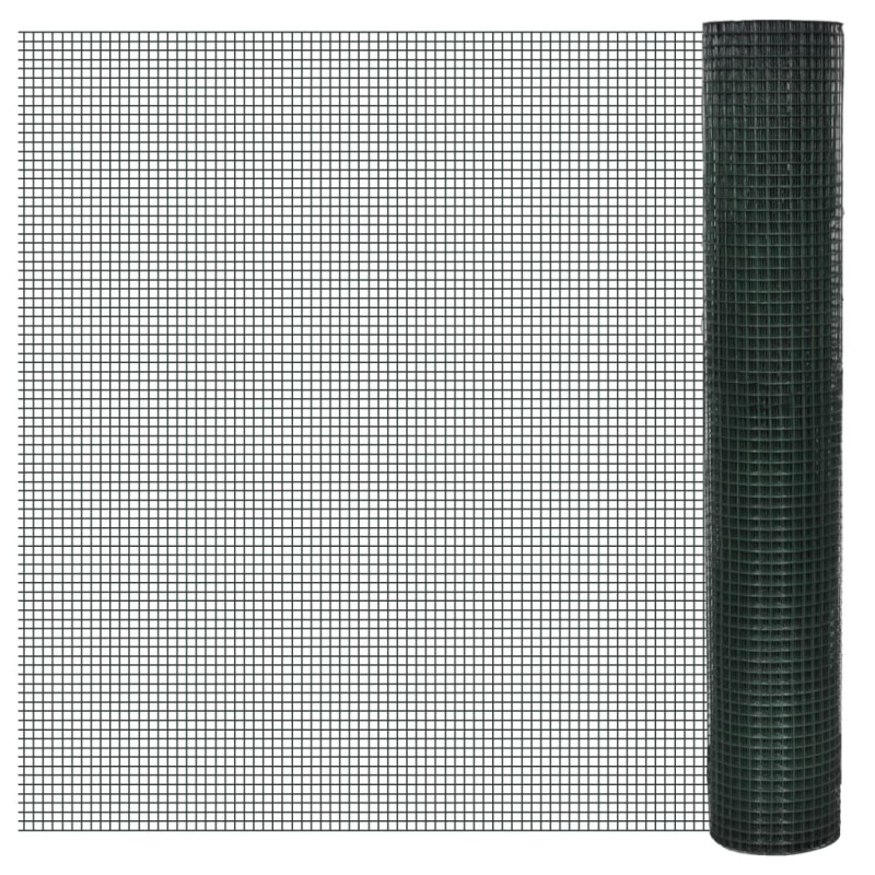 vidaXL Alambrada galvanizada con revestimiento de PVC verde 10x1 m vidaXL Alambrada galvanizada con revestimiento de PVC verde 10x1 m