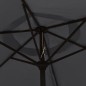 vidaXL Sombrilla de jardín con luces LED palo de acero negro 300 cm