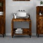 vidaXL Armario de lavabo madera contrachapada roble ahumado 58x33x60cm