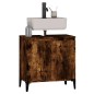 vidaXL Armario de lavabo madera contrachapada roble ahumado 58x33x60cm