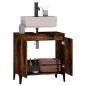 vidaXL Armario de lavabo madera contrachapada roble ahumado 58x33x60cm