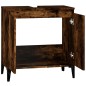 vidaXL Armario de lavabo madera contrachapada roble ahumado 58x33x60cm