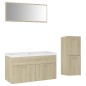 vidaXL Juego de muebles de baño madera de ingeniería roble Sonoma