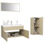 vidaXL Juego de muebles de baño madera de ingeniería roble Sonoma