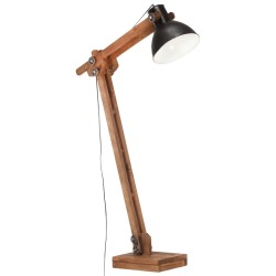 vidaXL Lámpara de pie madera maciza de mango negro E27