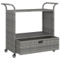 vidaXL Carrito de bar con cajón ratán sintético gris 100x45x97 cm vidaXL Carrito de bar con cajón ratán sintético gris 100x45x97 cm