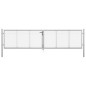 vidaXL Puerta de jardín de acero galvanizado plateado 415x125 cm