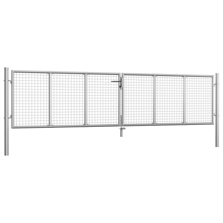vidaXL Puerta de jardín de acero galvanizado plateado 415x125 cm