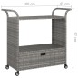 vidaXL Carrito de bar con cajón ratán sintético gris 100x45x97 cm vidaXL Carrito de bar con cajón ratán sintético gris 100x45x97 cm