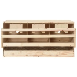 vidaXL Ponedero para gallinas 3 compartimentos madera pino 72x33x38 cm