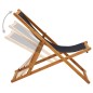 vidaXL Silla de playa plegable madera de eucalipto y tela negra vidaXL Silla de playa plegable madera de eucalipto y tela negra