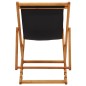 vidaXL Silla de playa plegable madera de eucalipto y tela negra vidaXL Silla de playa plegable madera de eucalipto y tela negra