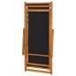 vidaXL Silla de playa plegable madera de eucalipto y tela negra vidaXL Silla de playa plegable madera de eucalipto y tela negra