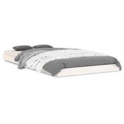 vidaXL Estructura cama individual madera maciza pino blanco 90x190 cm