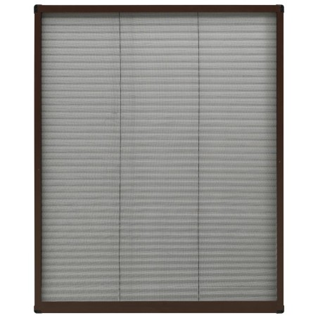 vidaXL Mosquitera plisada para ventanas aluminio marrón 60x80cm