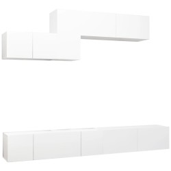 vidaXL Set de muebles de salón TV 6 piezas madera de ingeniería blanco