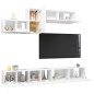 vidaXL Set de muebles de salón TV 6 piezas madera de ingeniería blanco