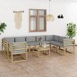 vidaXL Set de muebles de jardín 10 pzas con cojines madera impregnada vidaXL Set de muebles de jardín 10 pzas con cojines madera impregnada