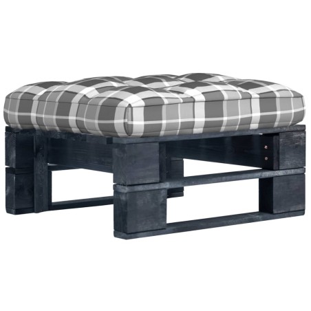 vidaXL Otomana de jardín de palets madera de pino impregnada negro