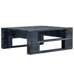 vidaXL Otomana de jardín de palets madera de pino impregnada negro