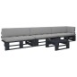 vidaXL Muebles de palets 4 pzas y cojines madera pino impregnada negro vidaXL Muebles de palets 4 pzas y cojines madera pino impregnada negro