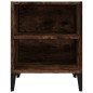 vidaXL Mesitas de noche 2 uds patas de metal roble ahumado 40x30x50 cm vidaXL Mesitas de noche 2 uds patas de metal roble ahumado 40x30x50 cm