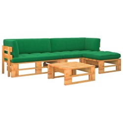 vidaXL Muebles de palets 4 pzas y cojines madera pino impregnada miel