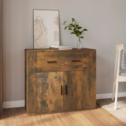 vidaXL Aparador madera contrachapada color roble ahumado 80x33x70 cm