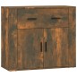 vidaXL Aparador madera contrachapada color roble ahumado 80x33x70 cm vidaXL Aparador madera contrachapada color roble ahumado 80x33x70 cm