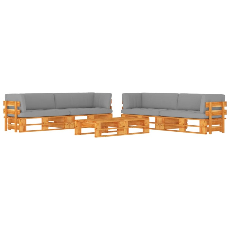 vidaXL Muebles de palets 6 pzas y cojines madera pino impregnada miel vidaXL Muebles de palets 6 pzas y cojines madera pino impregnada miel