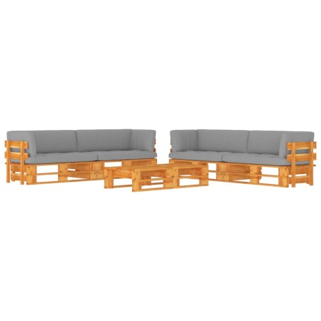 vidaXL Muebles de palets 6 pzas y cojines madera pino impregnada miel