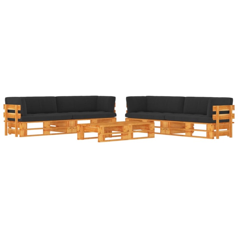 vidaXL Muebles de palets 6 pzas y cojines madera pino impregnada miel vidaXL Muebles de palets 6 pzas y cojines madera pino impregnada miel