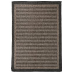 vidaXL Alfombra de exterior de tejido plano marrón oscuro 120x170 cm